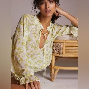 Anthropologie Floral Blouse